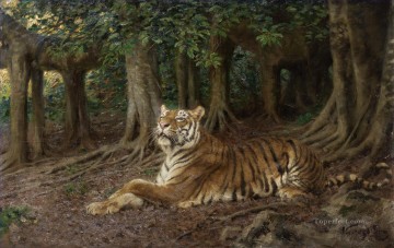 G za Vastagh Reclining tiger Oil Paintings